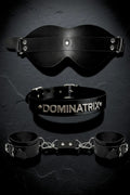 Kit Choker Dominatrix, Braceletes e Tapa-Olhos Creta