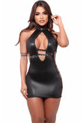 Halterneck Mini Dress with Straps