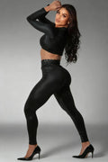 Dominatrix Cropped Top and Leggings Set