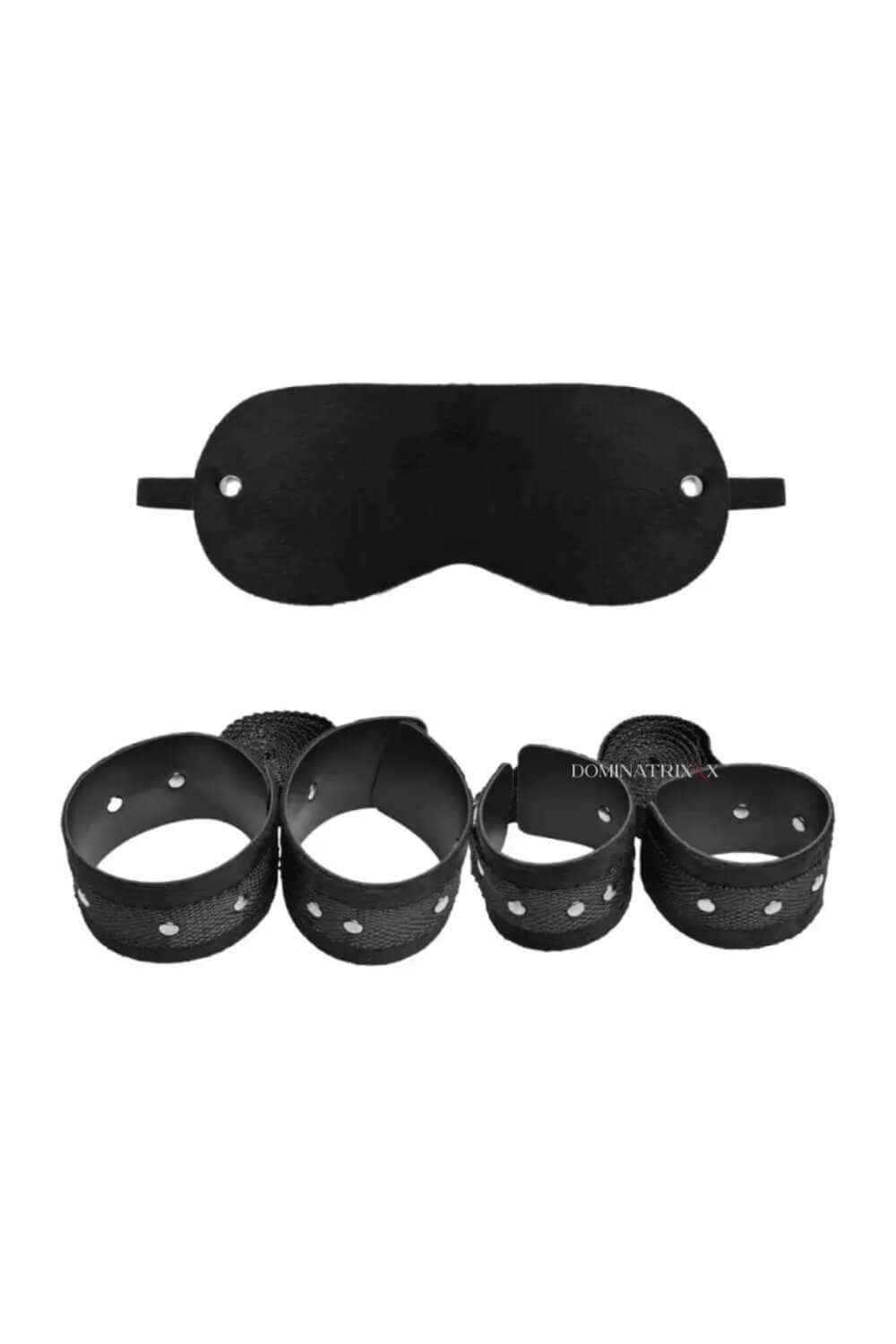 Kit Bondage Algemas, Tornozeleiras e Venda Pelúcia